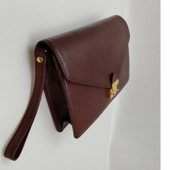 Yves Saint Laurent Clutch Bordeaux Leather/W Key/leather Holder & Strap Crossbod - Picture 8 of 11